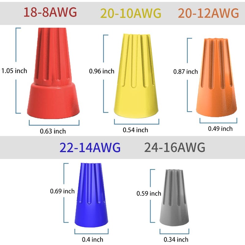 ZIPCCI 500 Pcs Electrical Wire Connector Screw Terminal, Yellow Wire Caps Twist Nuts Connectors - Image 3